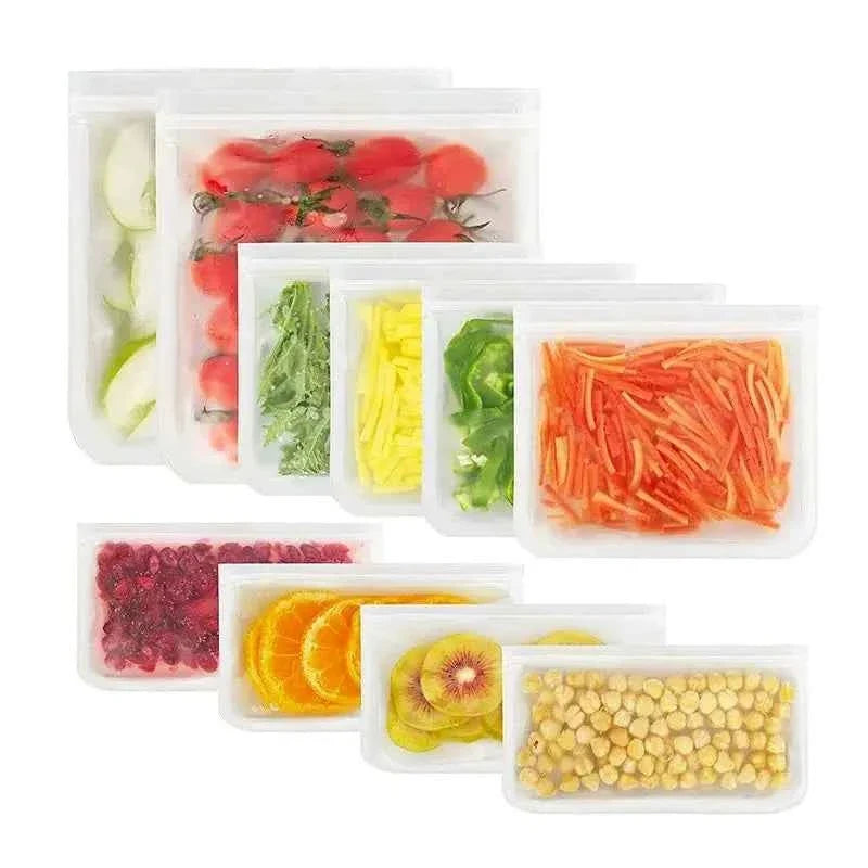 Silicone Food Storage Bags - Reusable Leakproof Containers
