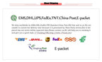 Coffee dripper listing shipping information section with carrier logos