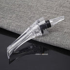 Wine aerator pourer spout, clear outlet and black seal ring for bottle neck