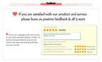 Coffee dripper listing feedback section with star rating request message