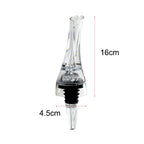Wine aerator pourer spout, clear plastic aerator with black ring; compact outlet