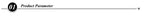 Product parameter graphic with numbered section and dropdown arrow