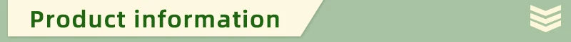 Product information banner graphic with green header and white text