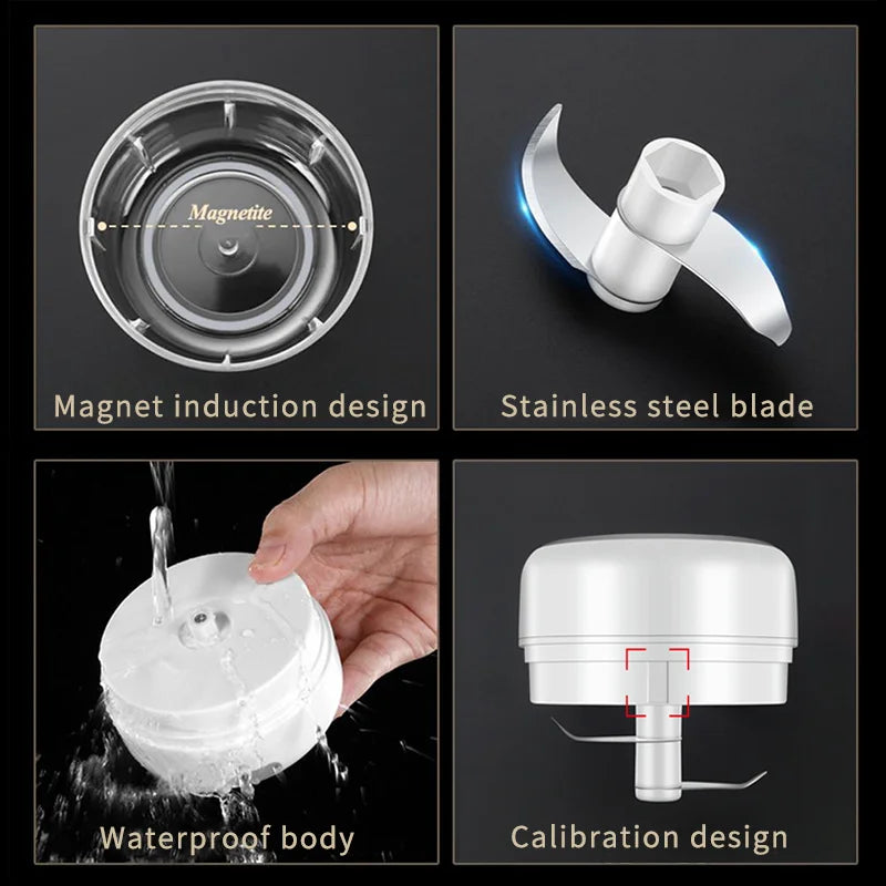Electric Garlic Chopper - USB Rechargeable Mini Food Processor