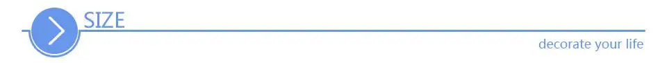 SIZE label graphic with arrow icon
