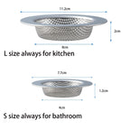L and S size stainless steel strainer basket dimensions, shown side by side