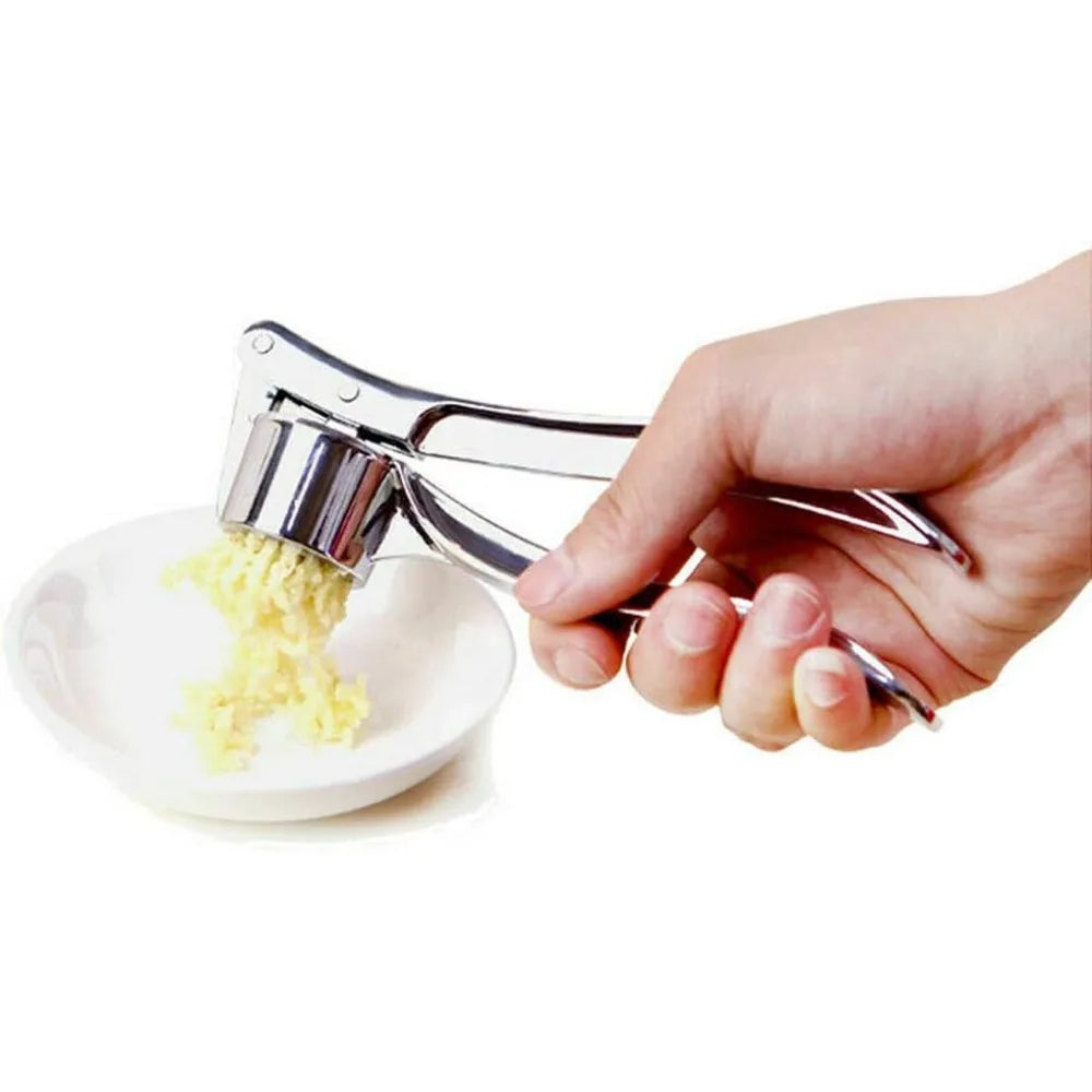 Heavy Duty Garlic Press - Stainless Steel Crusher & Peeler