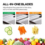 Adjustable Mandoline Slicer - Stainless Steel Vegetable Cutter