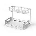 Under Sink Organizer - Pull-Out Metal Storage Shelf