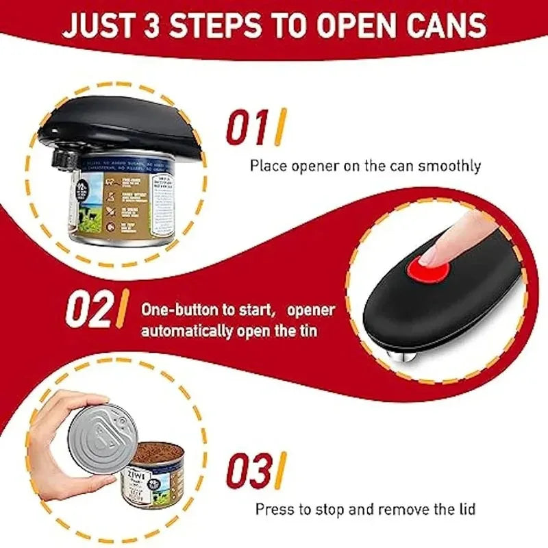 Electric Can Opener - Automatic Hands-Free Jar & Bottle Opener