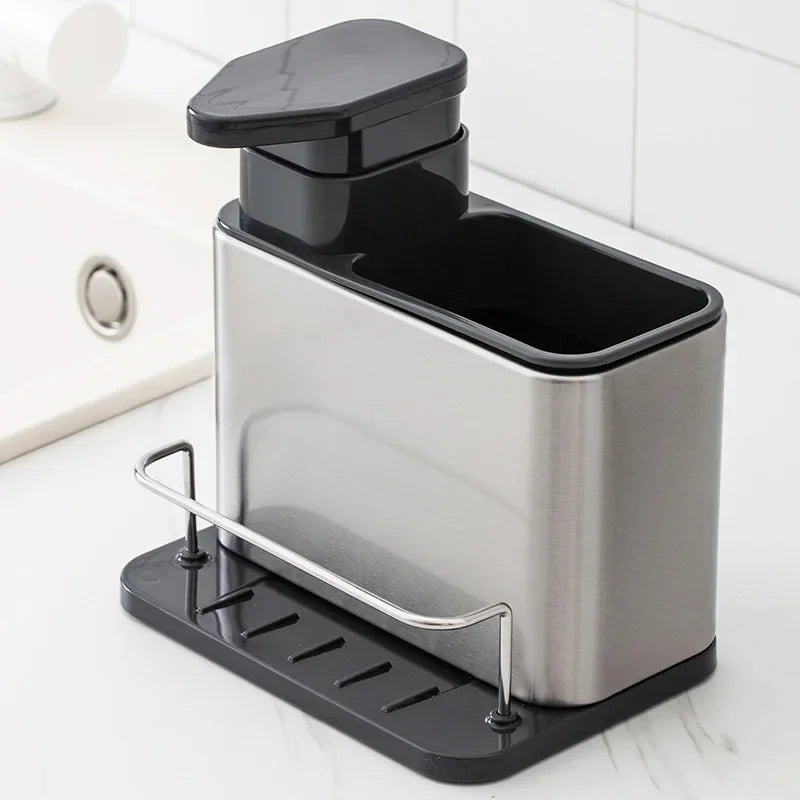 3-in-1 Sink Organizer - Soap Dispenser, Sponge Holder & Rack