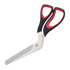 Pizza scissors with stainless steel blade and black/red comfort handles
