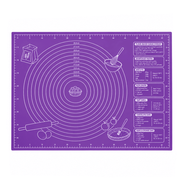 Extra-Large Non-Stick Silicone Pastry & Baking Mat with Measurements (60x46cm)