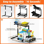 Under Sink Organizer - Pull-Out Metal Storage Shelf