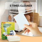 White dishwasher detergent sheet held above open dishwasher with detergent box