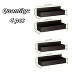 Stacked black magnetic storage baskets layout with multiple pieces size diagram