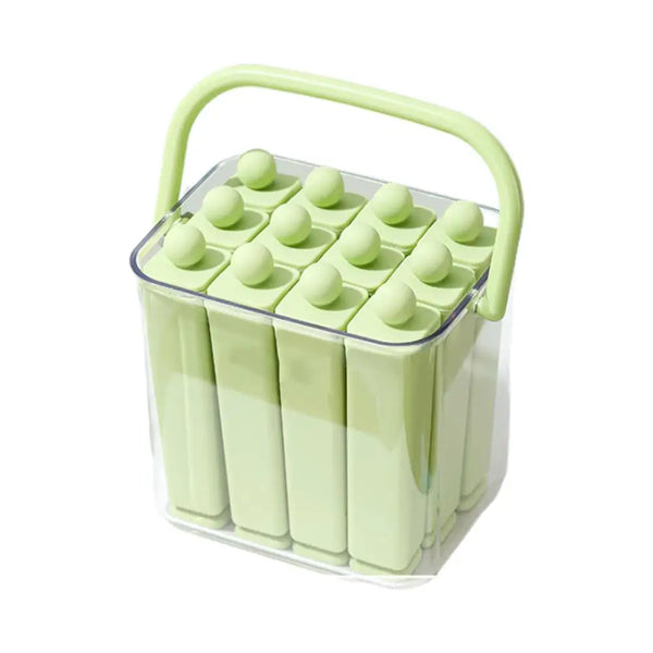 Silicone Water Bottle Ice Stick Tray & Popsicle Maker with Odor-Proof Storage Bin for Narrow Tumbler Cooling