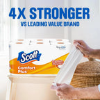 ComfortPlus Toilet Paper - 12 Double Rolls, 1-Ply Septic-Safe