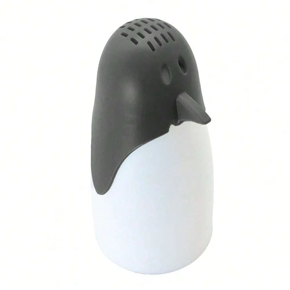 Microwave steam cleaner with dark gray and white body, rounded handheld design