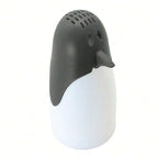 Microwave steam cleaner with dark gray and white body, rounded handheld design