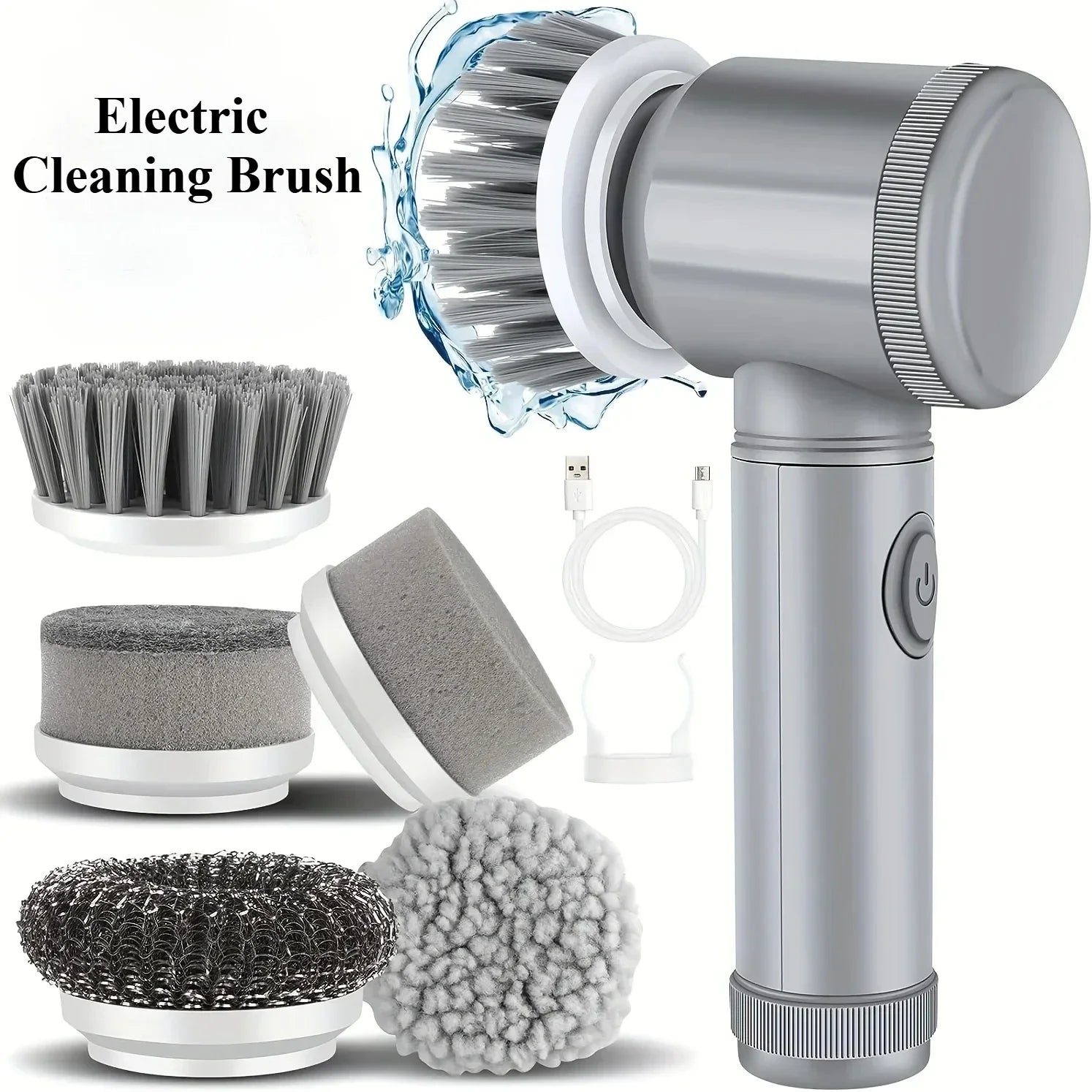 Cordless Spin Scrubber - 5-in-1 Rechargeable Cleaning Brush