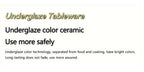 Underglaze tableware information graphic: underglaze color ceramic, long-lasting and safe