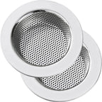 Stainless steel sink strainer basket pair with round mesh micro-perforations