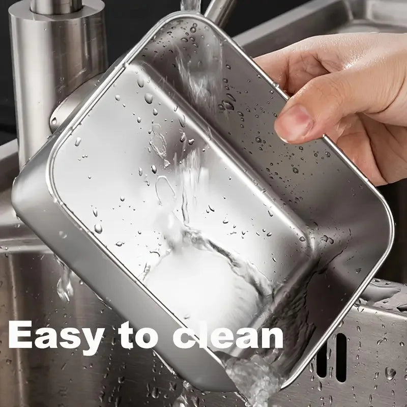 Stainless steel container lid and base with water droplets, easy-to-clean design