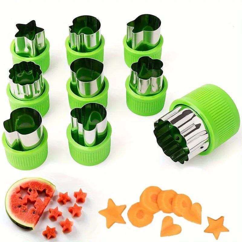 Cookie & Vegetable Cutter Set - 9pcs Stainless Steel Molds