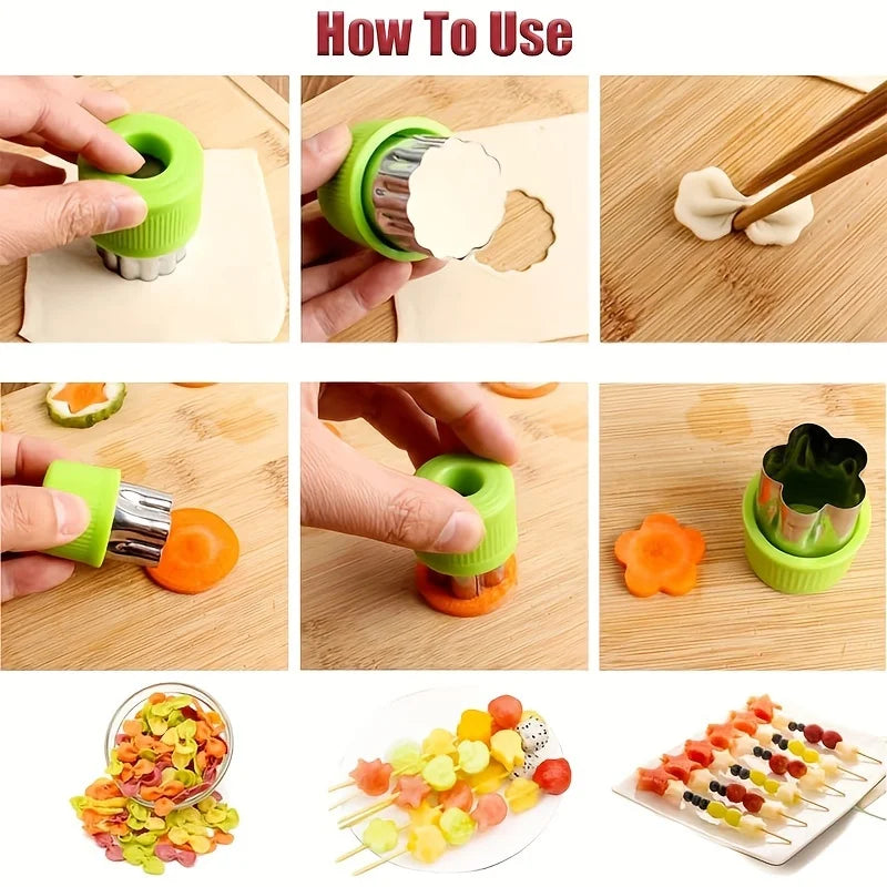Cookie & Vegetable Cutter Set - 9pcs Stainless Steel Molds