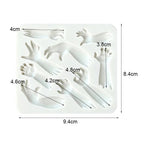 Hand and arm silicone mold with Halloween hand relief; 9.4 x 8.4 cm