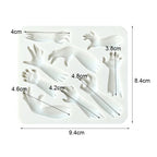 Rectangular silicone sugarcraft mold with Halloween hand and arm relief cavities