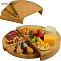 Cheese Board Set with Cutlery - Slide-Out Drawer & Tools