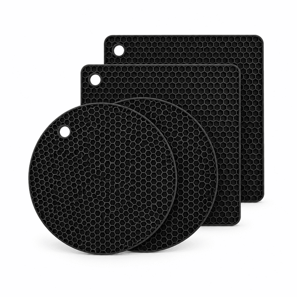 4-Piece Premium Silicone Trivet Mat & Hot Pad Set