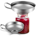 Stainless steel canning funnel with handle, wide mouth, for filling mason jars