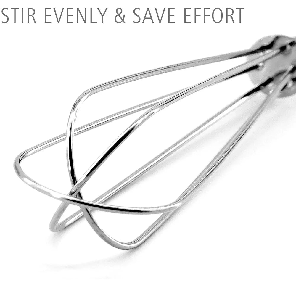 Stainless steel balloon whisk wires with loop handle, close-up
