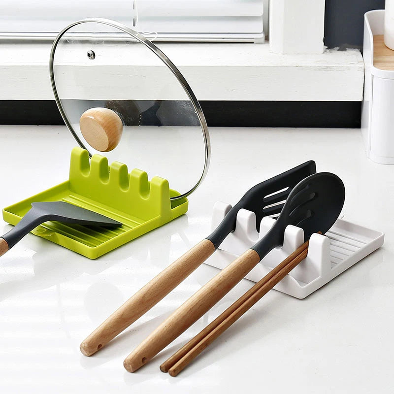 Spoon Rest Kitchen Organizer - Utensil Holder & Pot Lid Stand