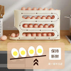 Refrigerator Egg Storage Box - Auto-Rolling Ladder Style Holder