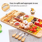 Bamboo Charcuterie Board Gift Set - Foldable with Utensils