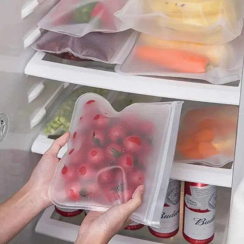 Silicone Food Storage Bags - Reusable Leakproof Containers