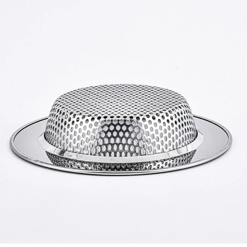 Stainless steel strainer basket with domed mesh and matching drain rim