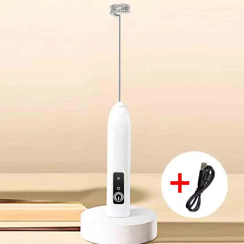 Electric Milk Frother - Handheld Foam Maker for Coffee & Lattes