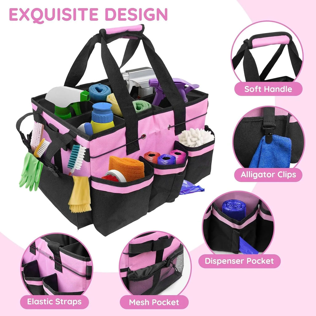 Cleaning Caddy Tote - Multi-Compartment Supply Organizer