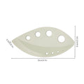 Cream 8-hole herb leaf stripper with curved cutting blade and oval shape