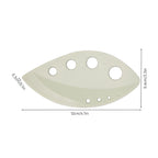 Cream 8-hole herb leaf stripper with curved cutting blade and oval shape