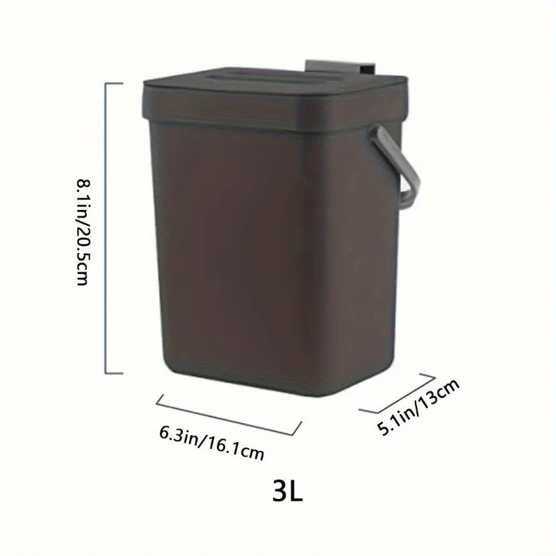 Quiet-Close Trash Can - 3/5L Eco-Friendly Sealed Bin