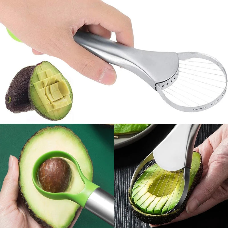 2-in-1 Avocado Slicer - Stainless Steel Cutter & Peeler
