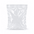 Reusable vacuum sealer food storage bag with built-in round valve, clear plastic pouch