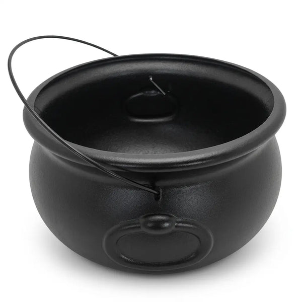 12-Inch Black Cauldron Candy Bucket for Halloween