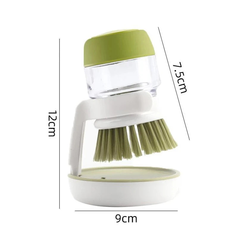 Dish Brush with Soap Dispenser - Palm Scrub Brush & Tray